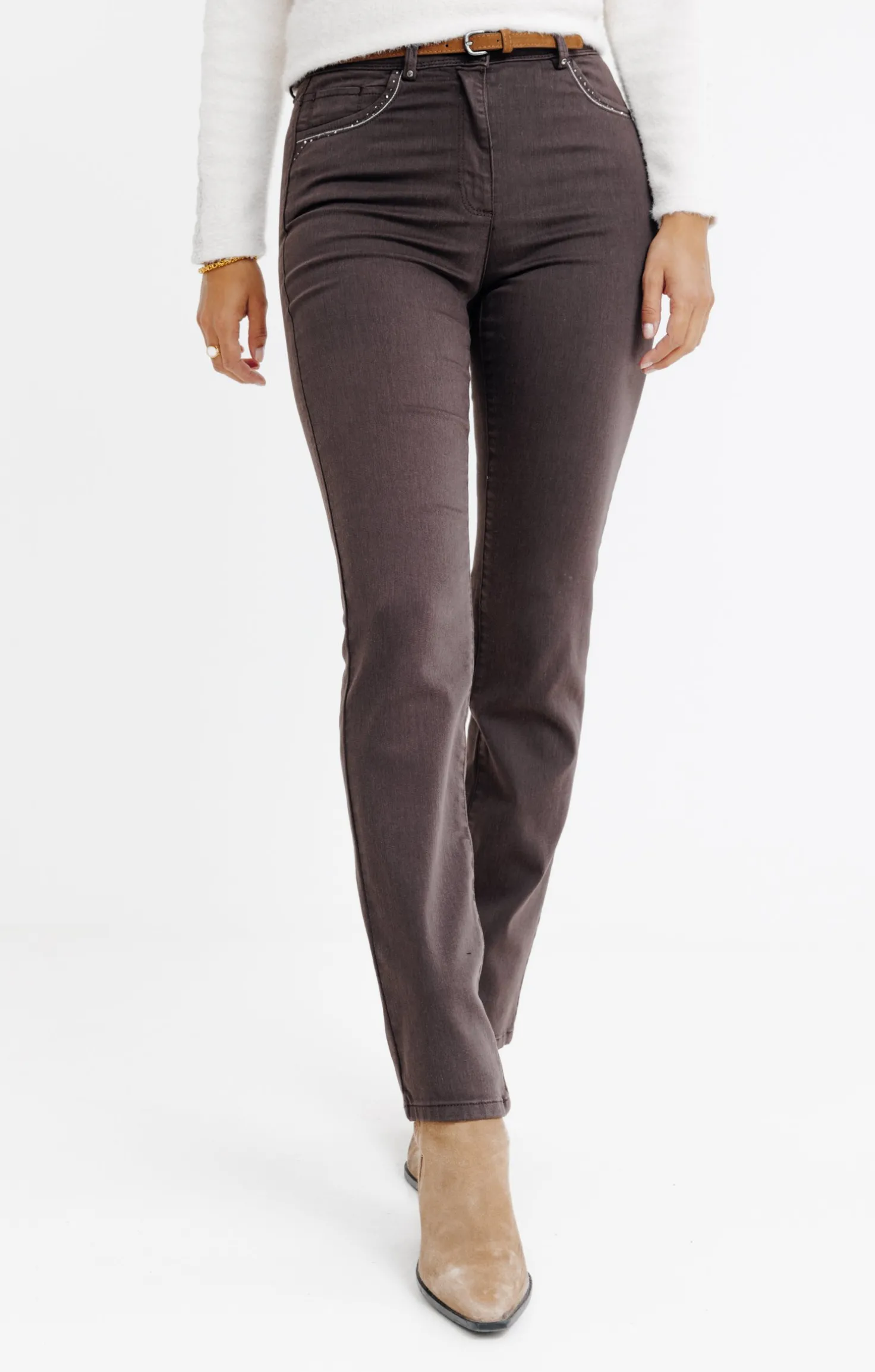 Pantalon détail strass -