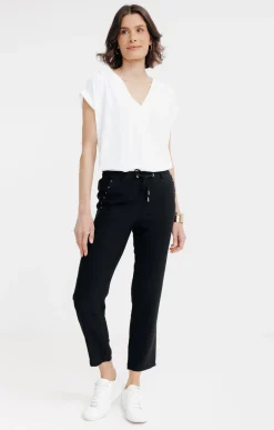 Pantalon fluide élastiqué au dos -