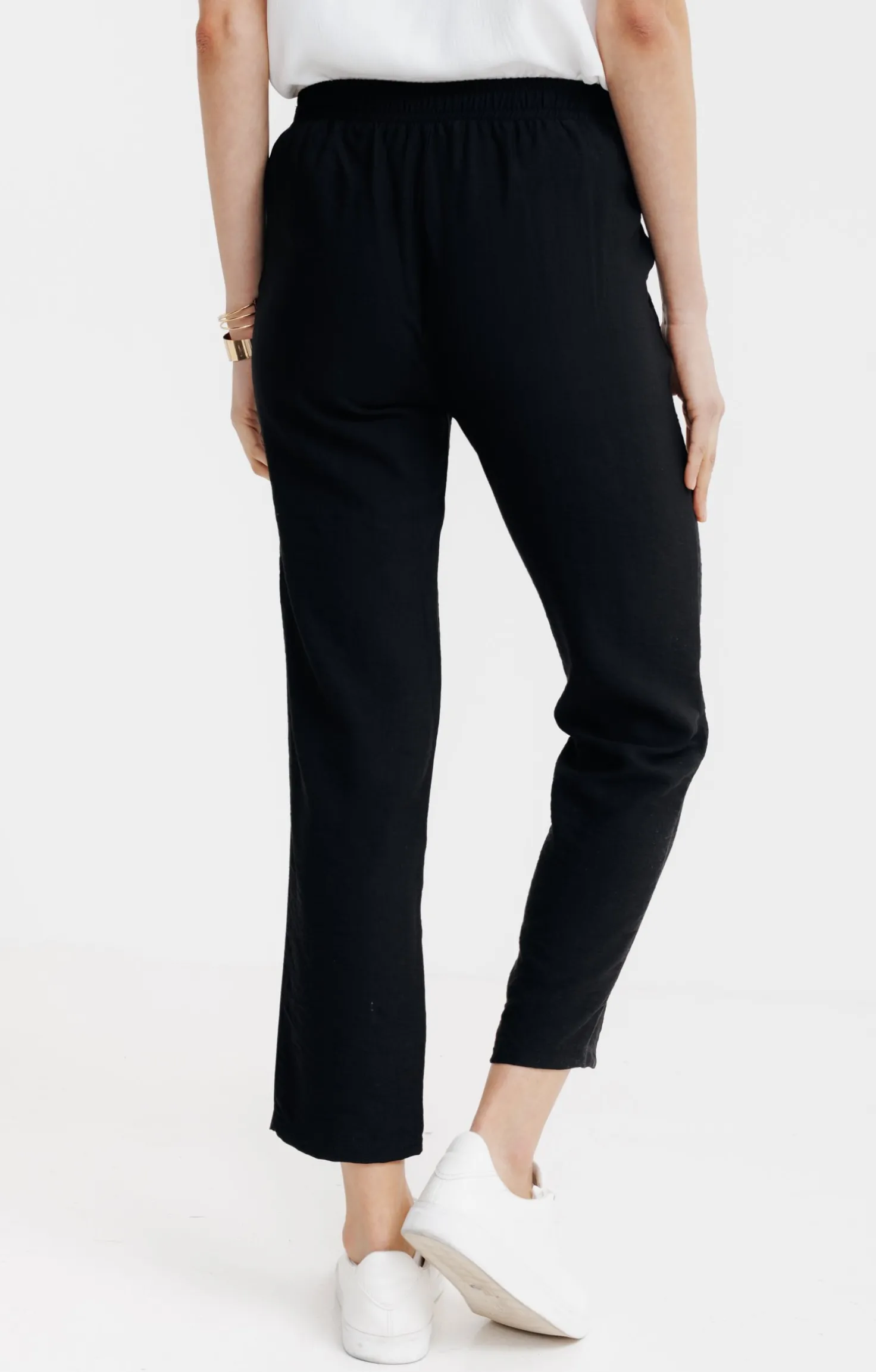 Pantalon fluide élastiqué au dos -