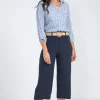 Pantalon large fluide ceinture rafia -