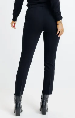pantalon maille slim bouton fantaisie -