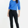 pantalon 7/8ème noir détail broderie -
