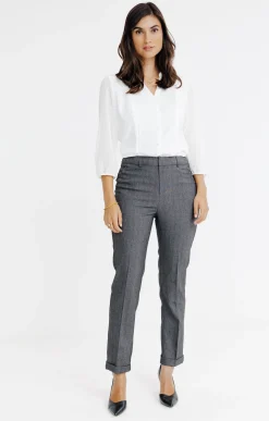 PANTALON RAYE AVEC STRASS -