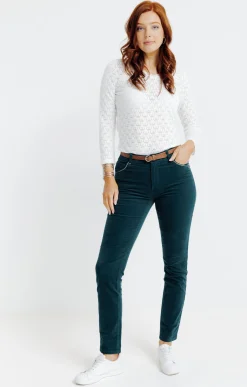 Pantalon velours clouté avec ceinture -