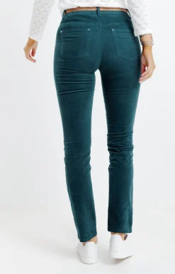 Pantalon velours clouté avec ceinture -
