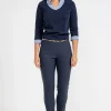 pantalon ville slim ceinture bijou -