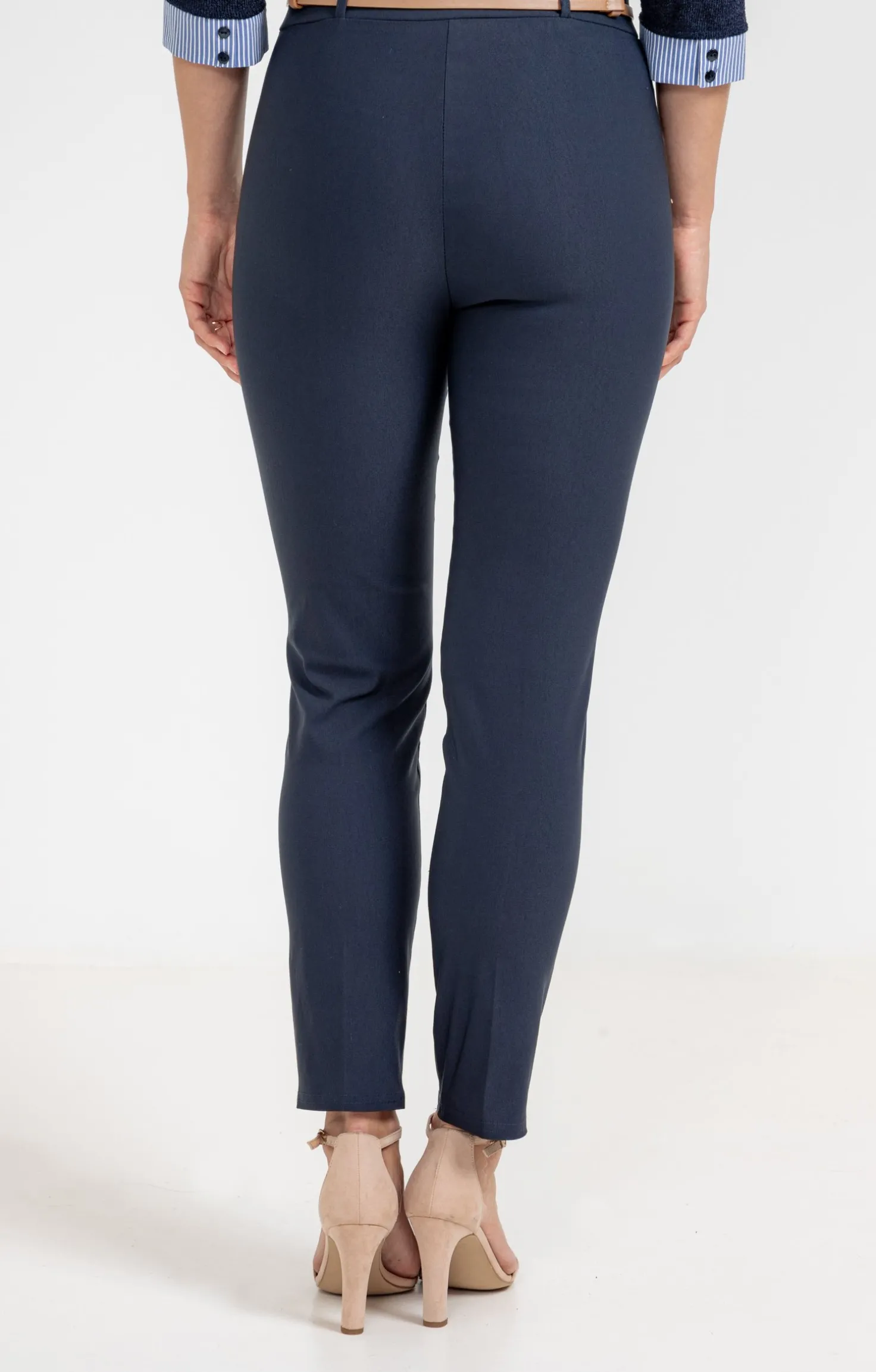 pantalon ville slim ceinture bijou -