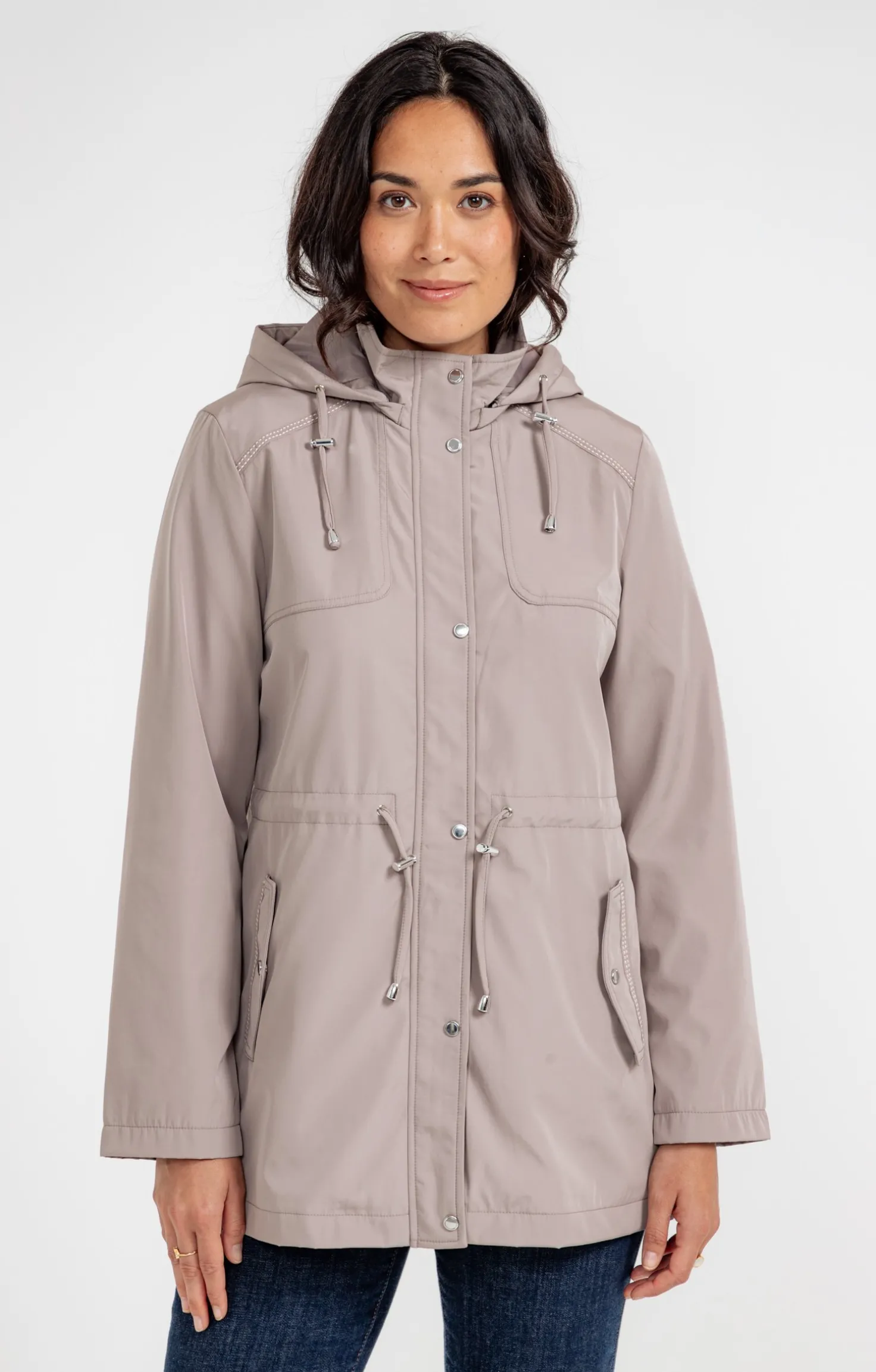 Parka col montant avec capuche amovible -