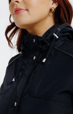 Parka col montant avec capuche amovible -