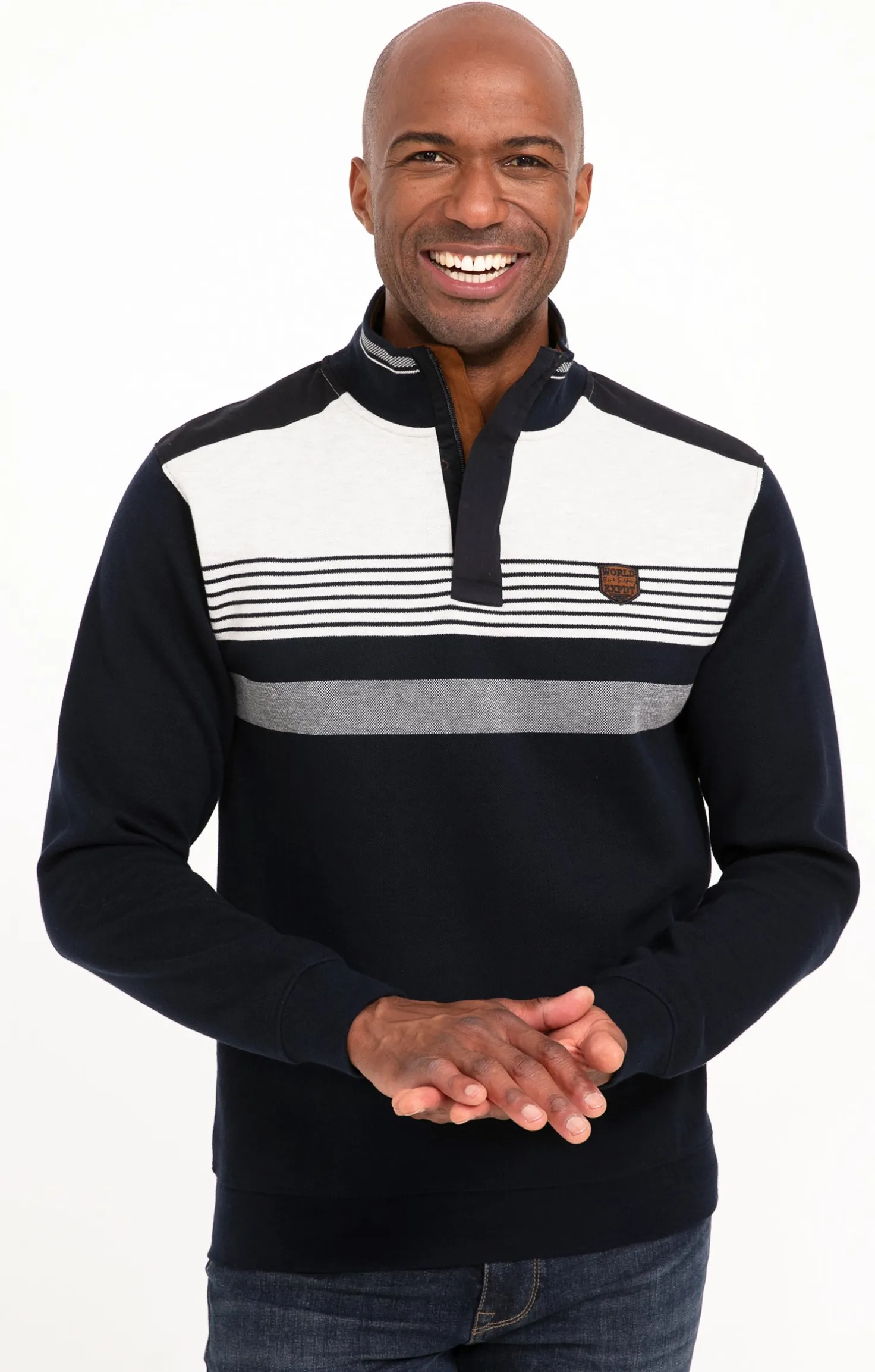 Polo col montant manches longues Blanco -