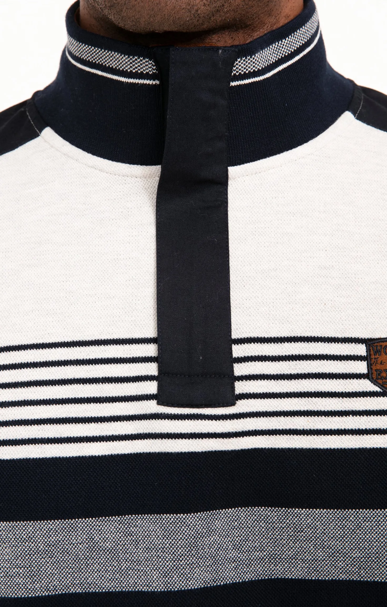 Polo col montant manches longues Blanco -