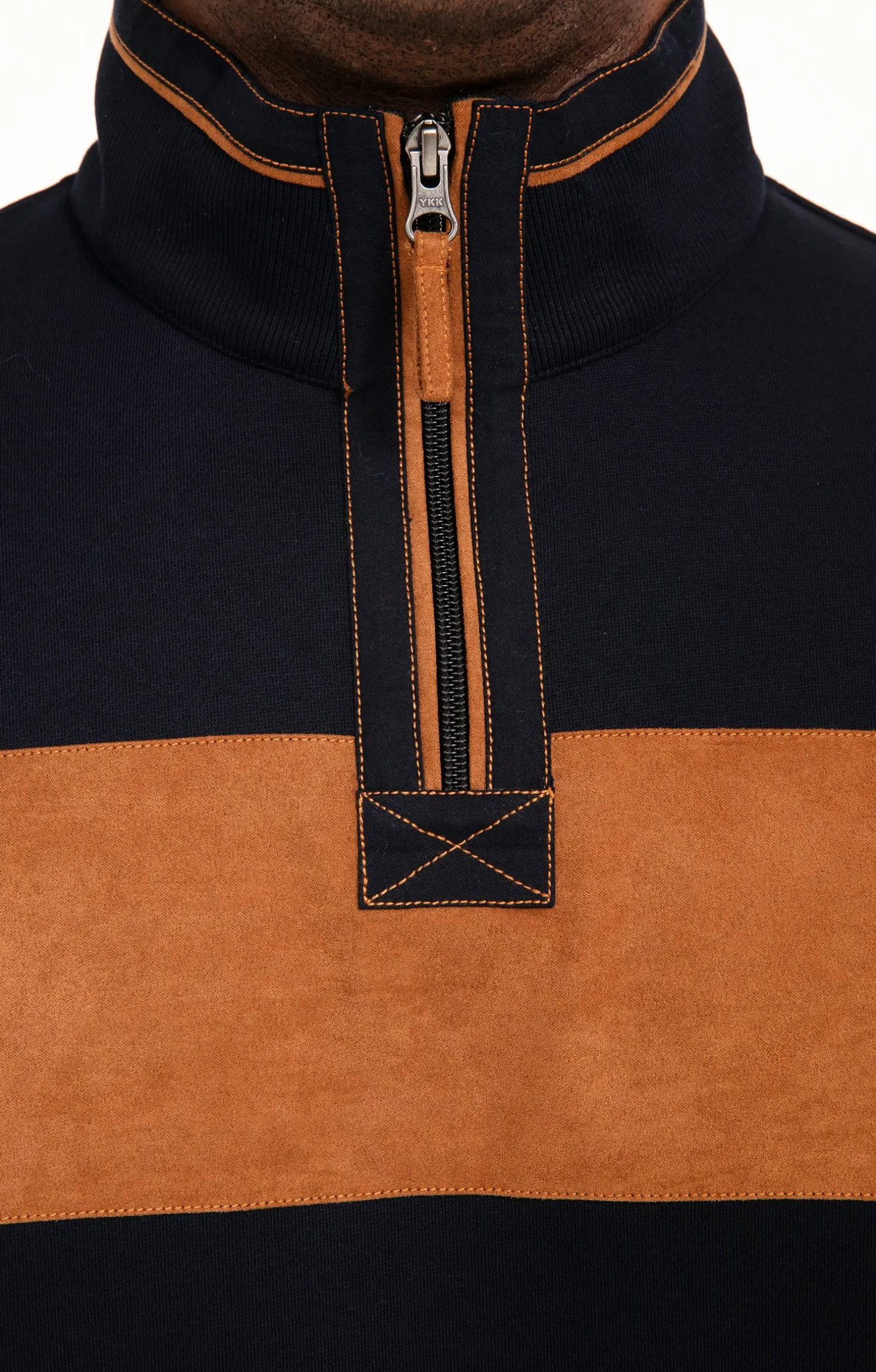 Polo manches longues col montant Sued -