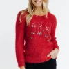Pull broderie chat -