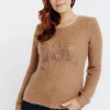 Pull broderie chat -
