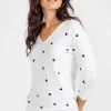 Pull broderie cœur -