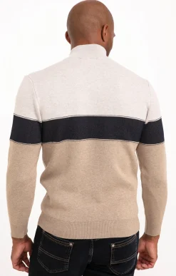 Pull col monant rayé -