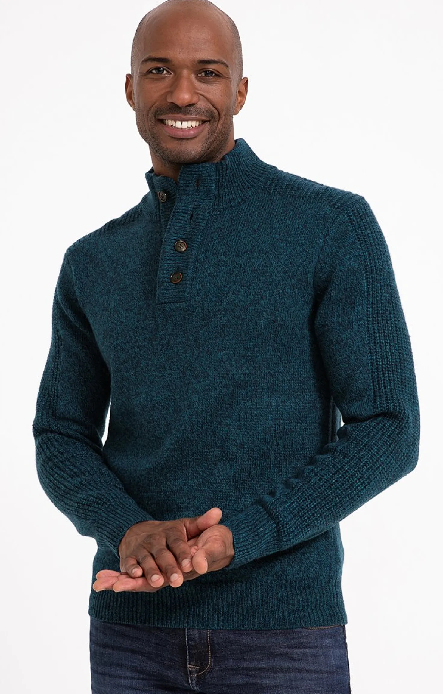 Pull col montant boutonné -