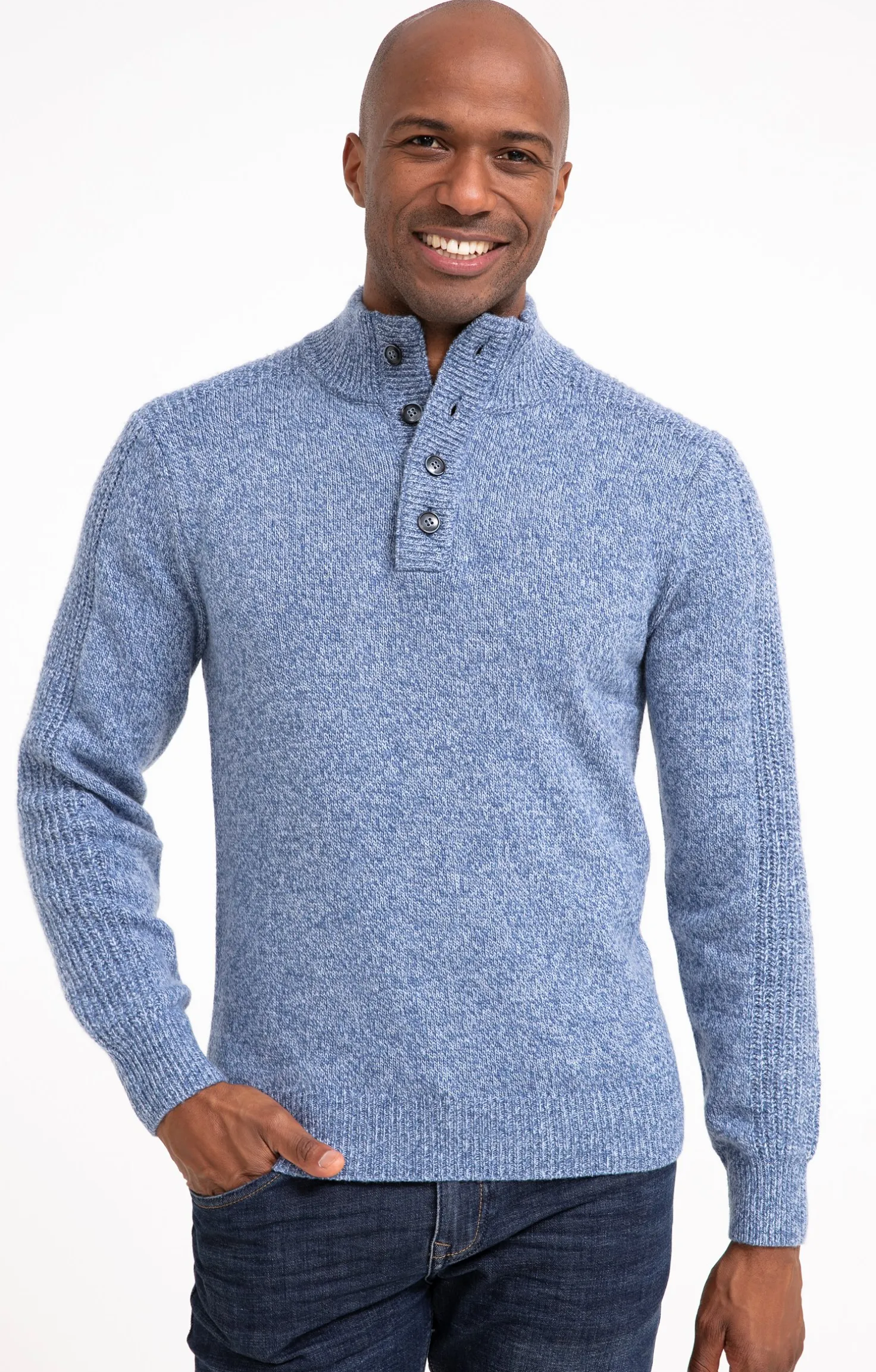 Pull col montant boutonné -