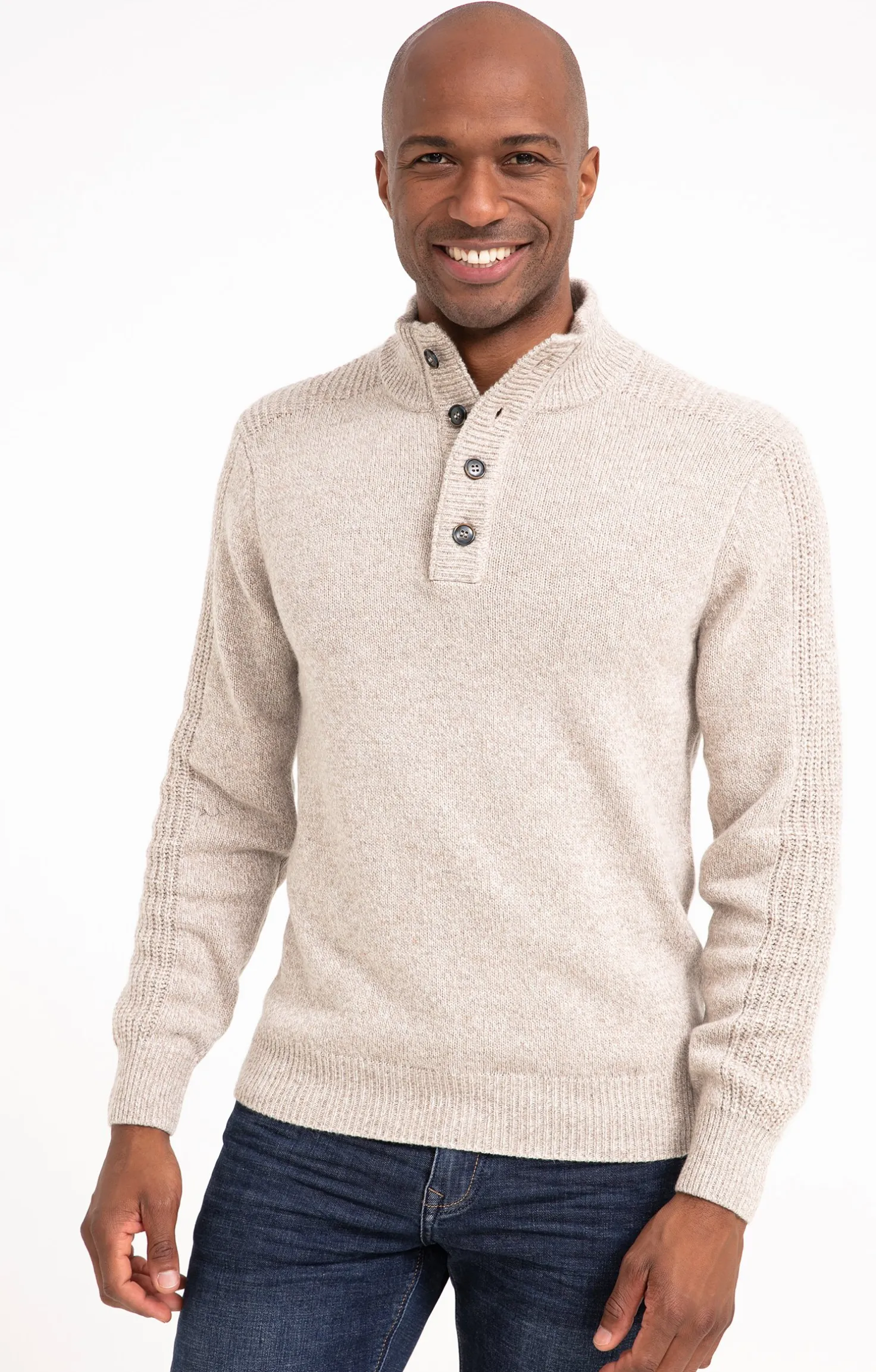 Pull col montant boutonné -
