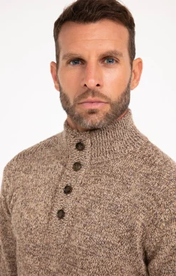 Pull col montant boutonné -