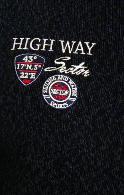 Pull col montant brodé -