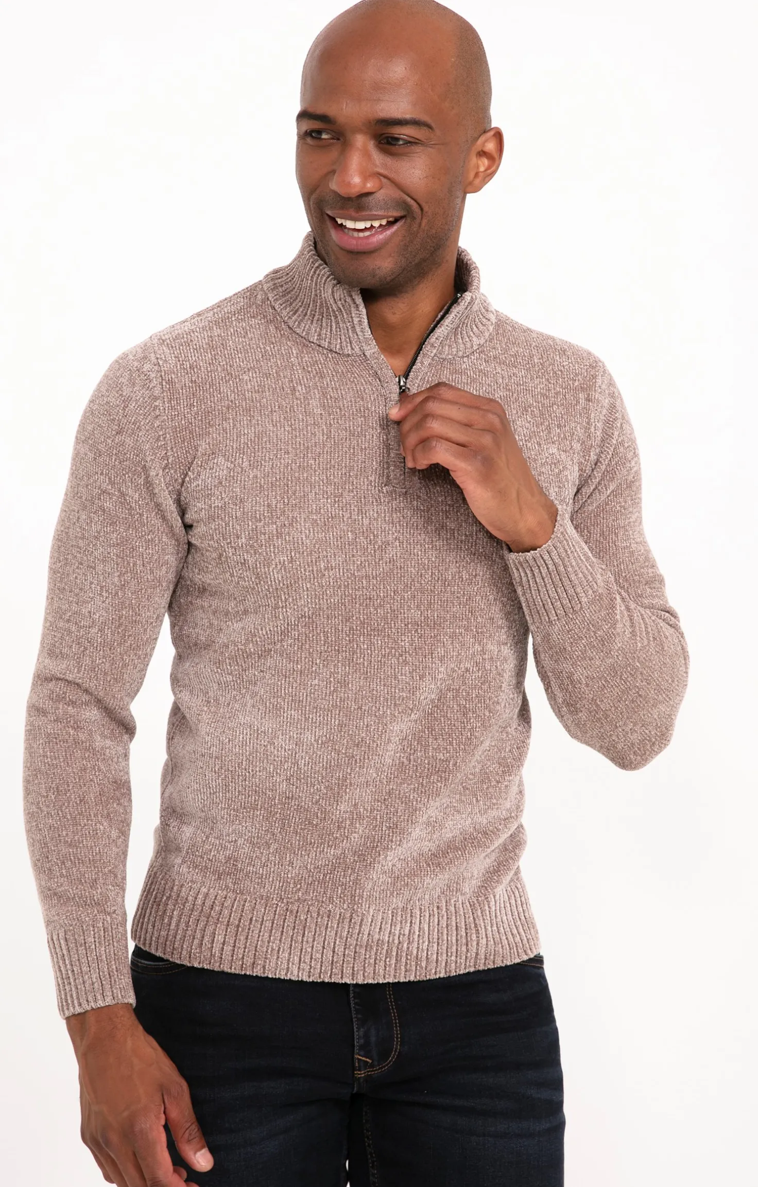 Pull col montant chenille -