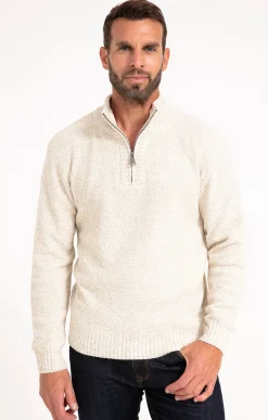 Pull col montant doublé polaire -
