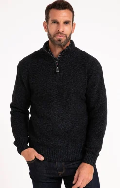 Pull col montant doublé polaire -