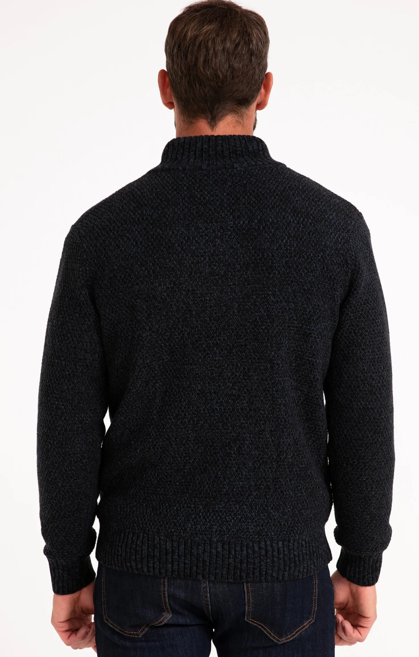 Pull col montant doublé polaire -