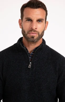 Pull col montant doublé polaire -