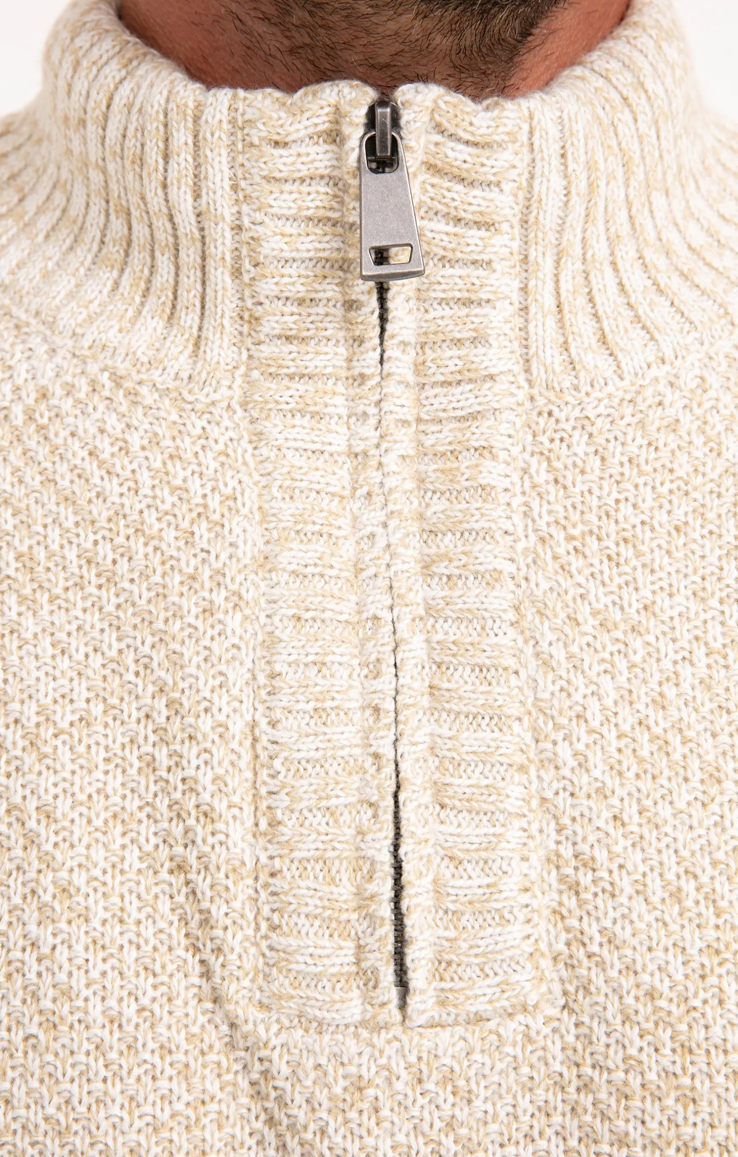 Pull col montant doublé polaire -