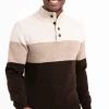Pull col montant rayé -