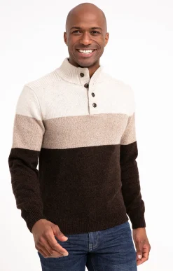 Pull col montant rayé -
