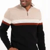 Pull col montant rayé -
