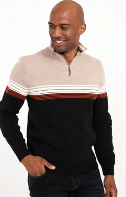 Pull col montant rayé -