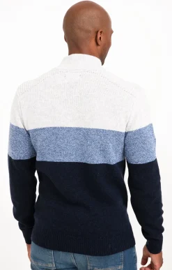 Pull col montant rayé -