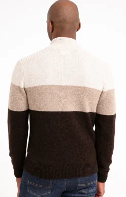 Pull col montant rayé -