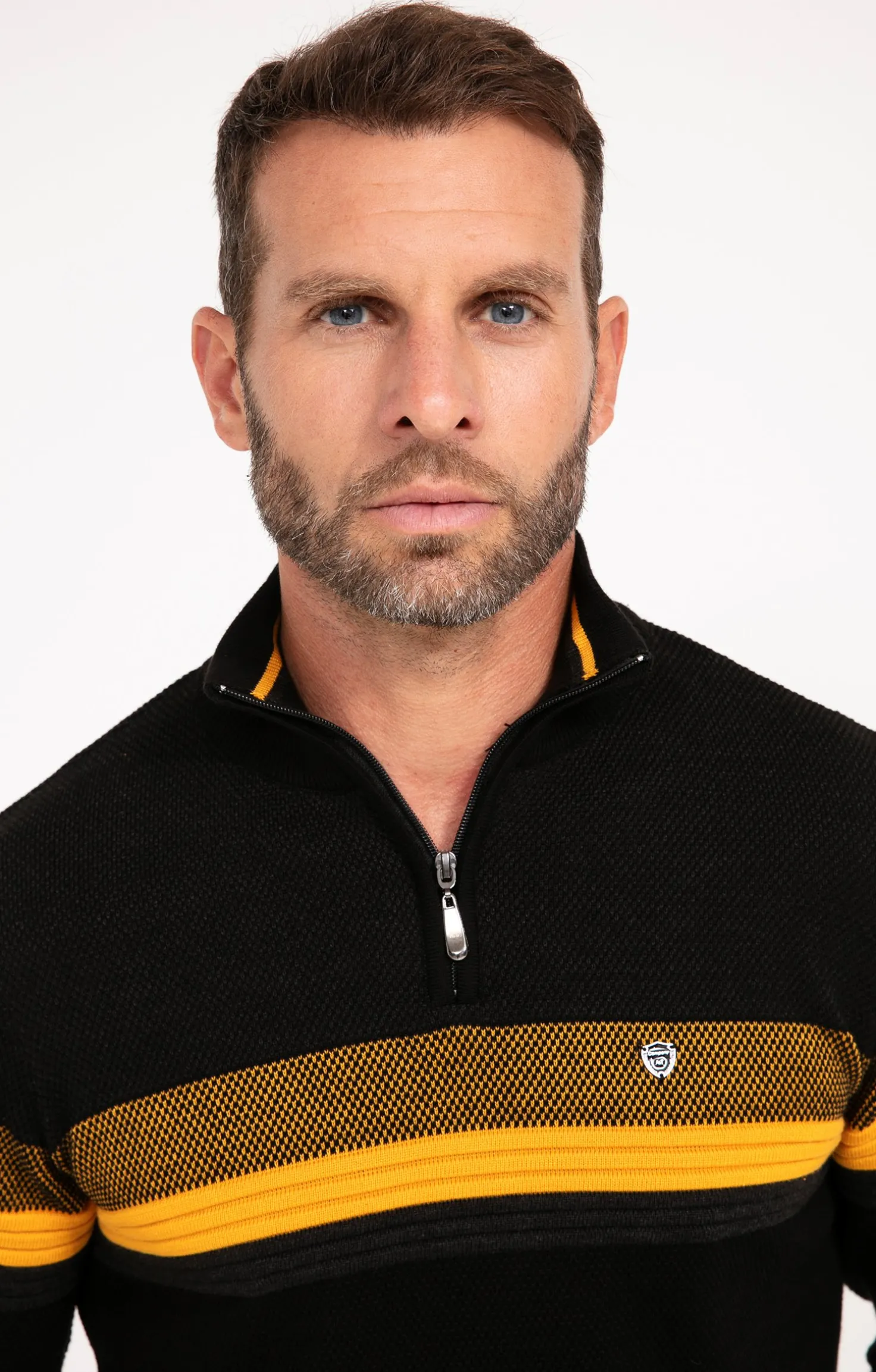 Pull col montant rayé -