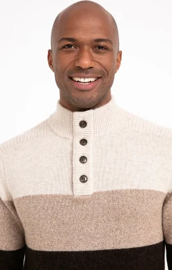 Pull col montant rayé -