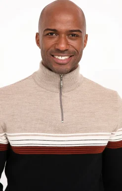 Pull col montant rayé -