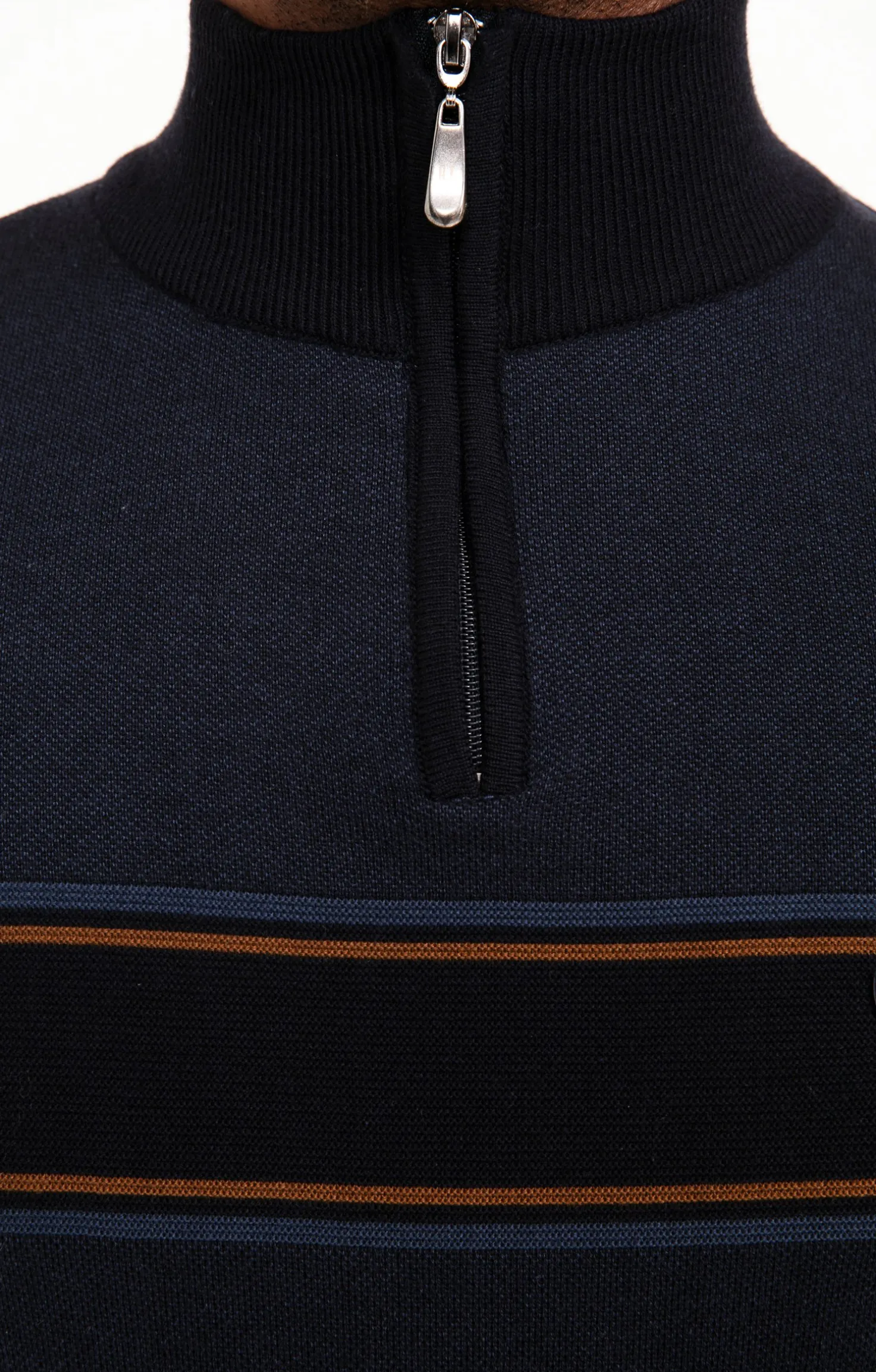 Pull col montant rayé -