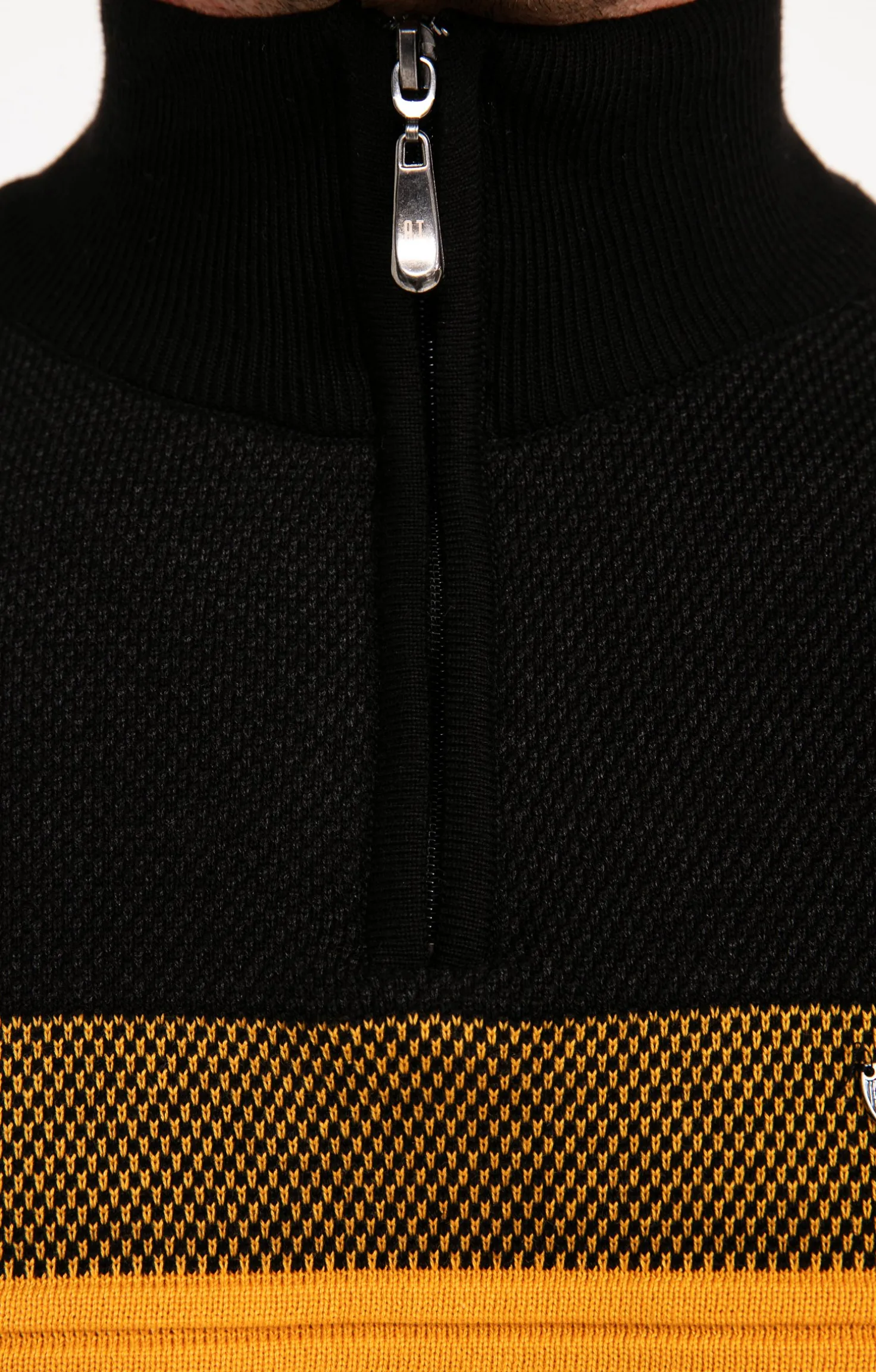 Pull col montant rayé -