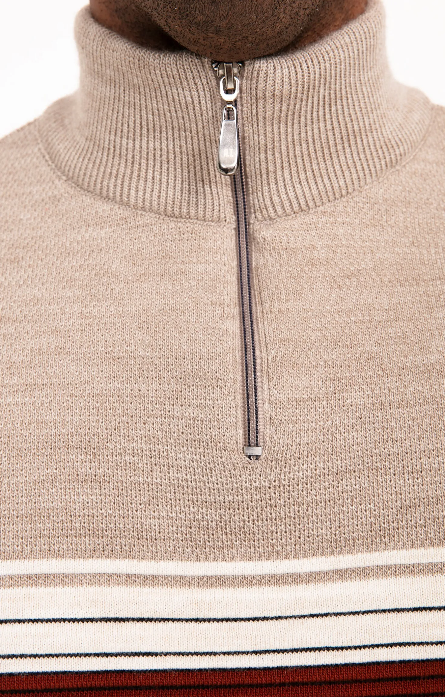 Pull col montant rayé -