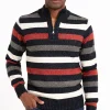 Pull col montant rayé all over -