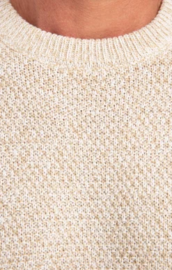 Pull col rond ecru -