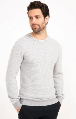 Pull col rond gaufré -