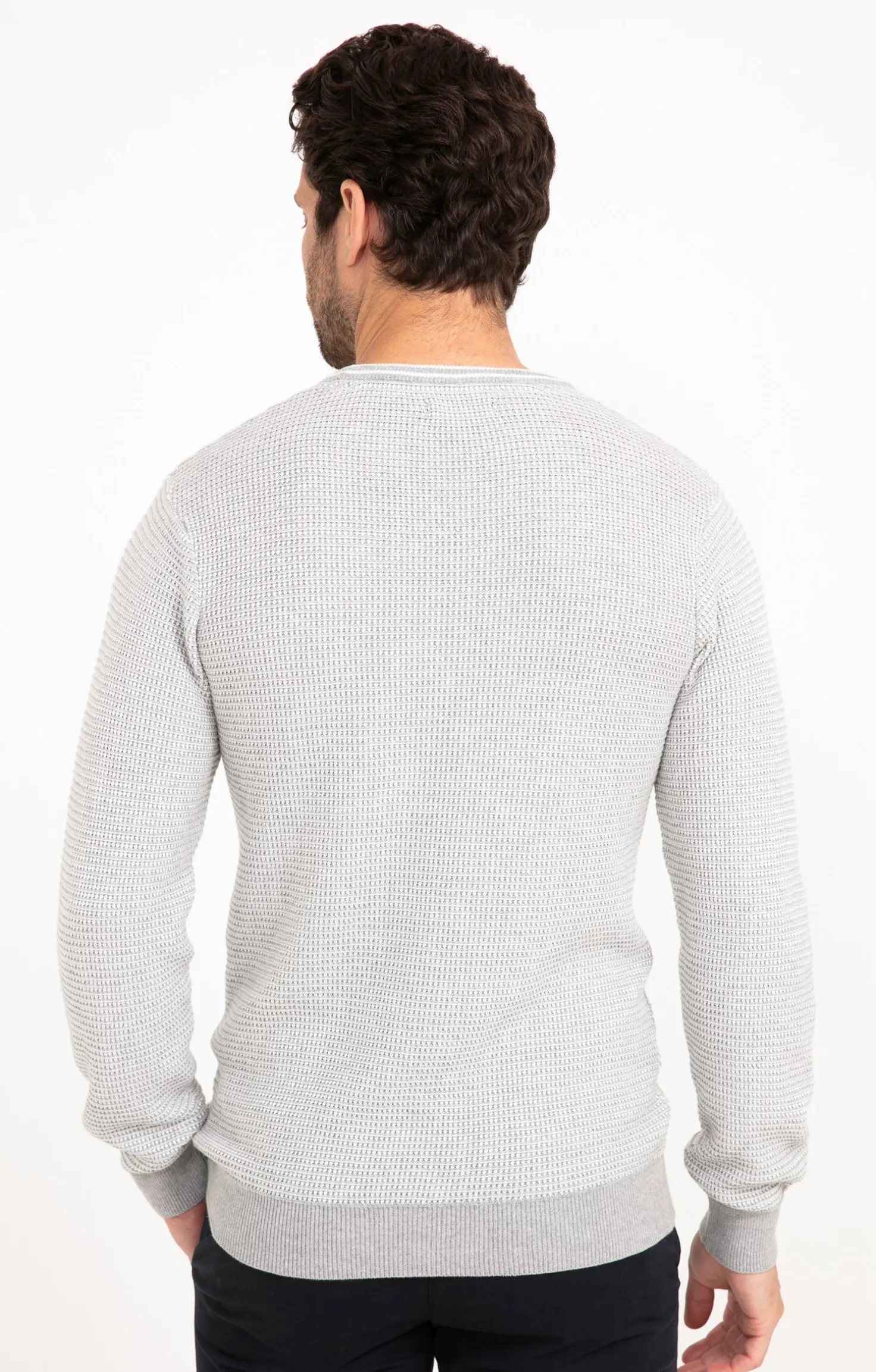 Pull col rond gaufré -