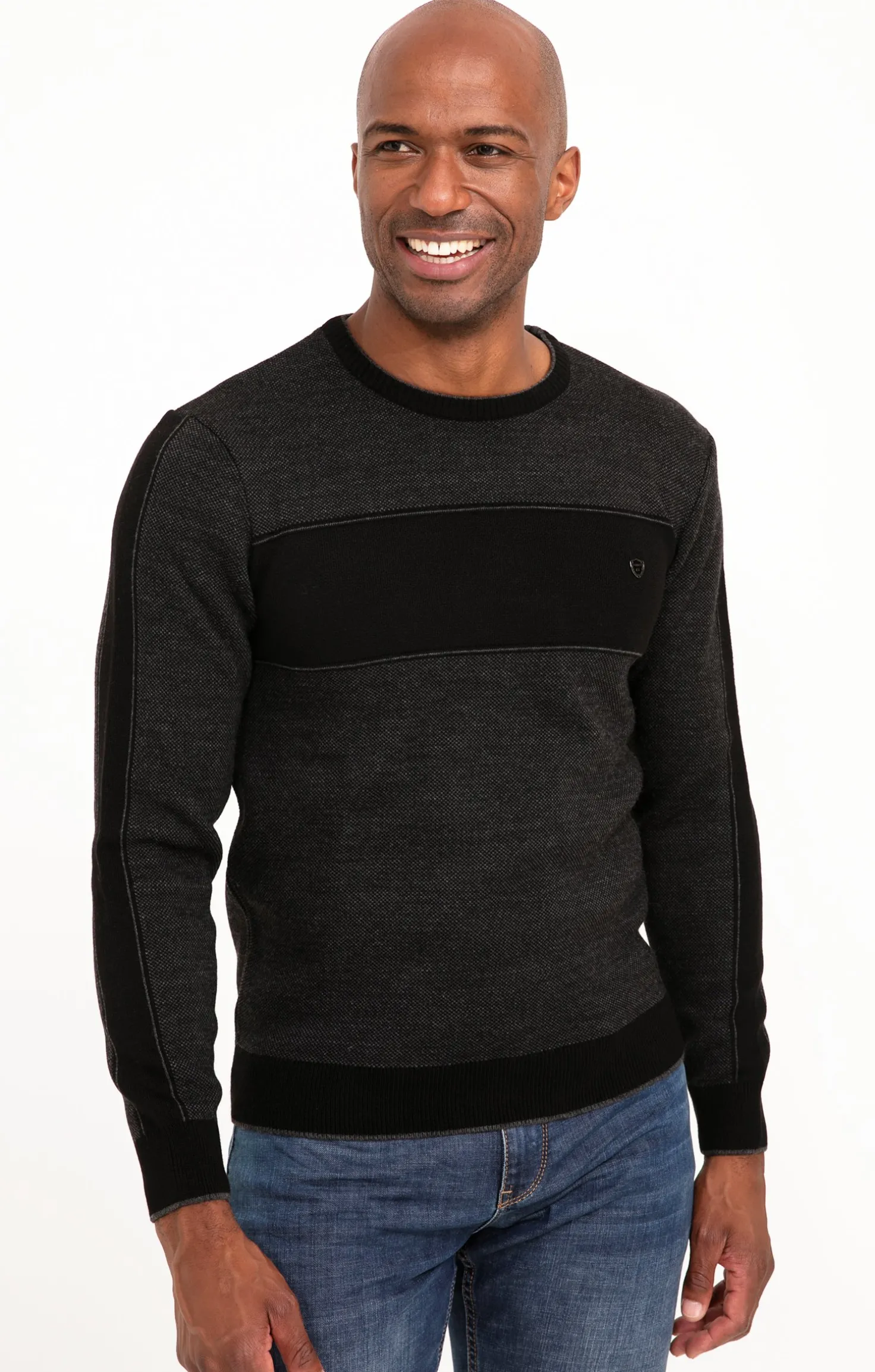 Pull col rond noir -