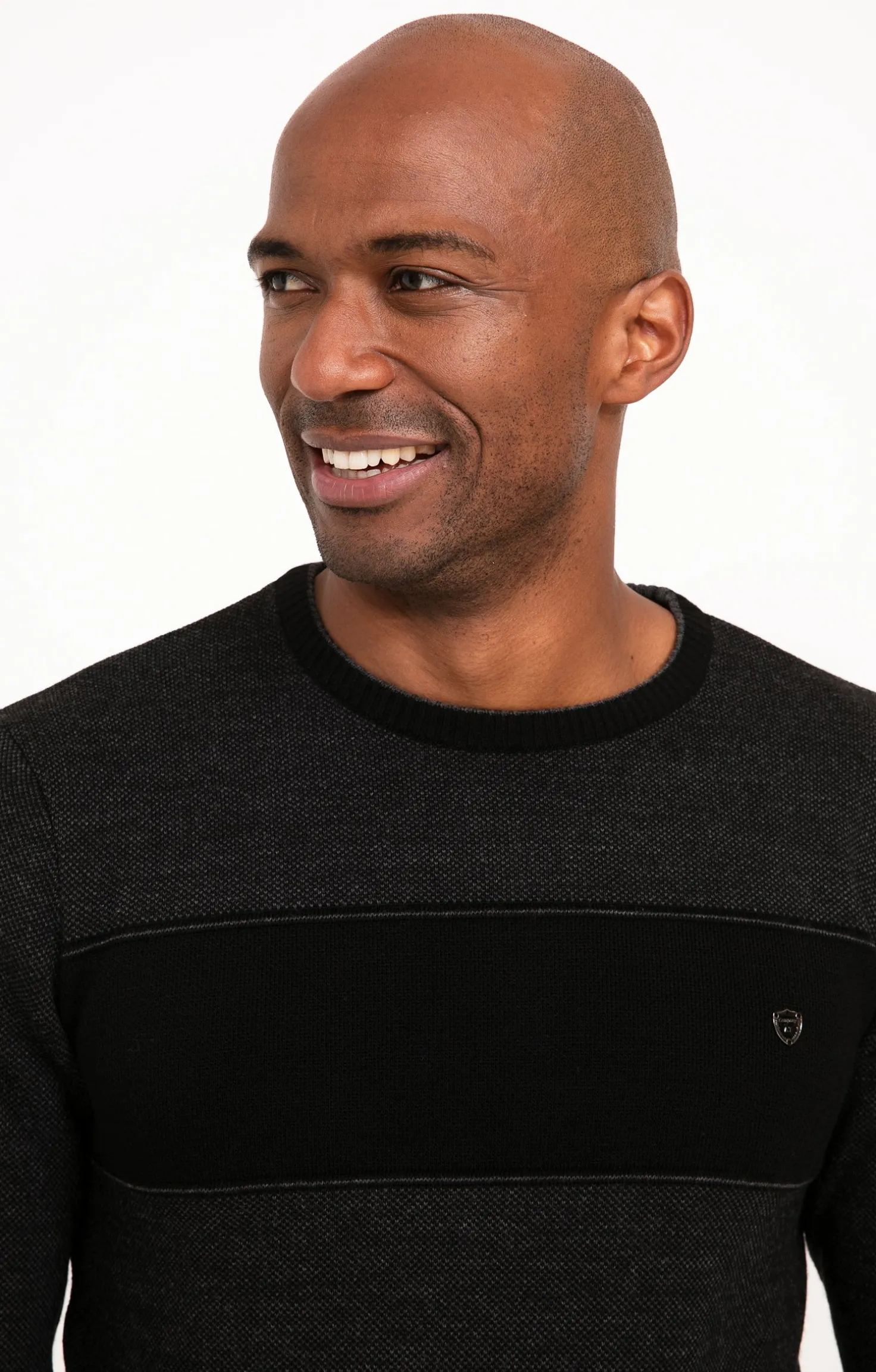 Pull col rond noir -