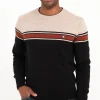 Pull col rond rayé -